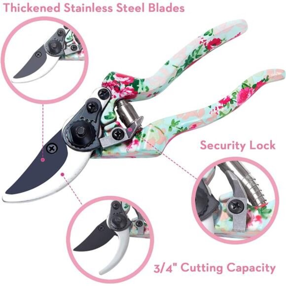 Gardening Tools,8 Pcs Heavy Duty Floral Garden Tool Set Birthday Gifts for Women - Picture 5 of 7